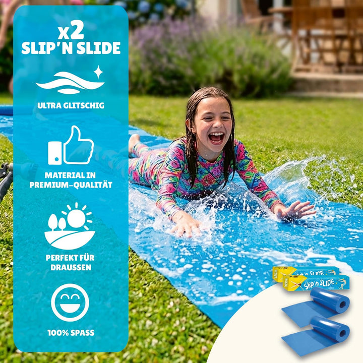 Offizielle XXXXXL Riesige Maxi Wasserrutschmatte | 20 Meter Wasserrutsche | Bauch Rutscher Premium Q