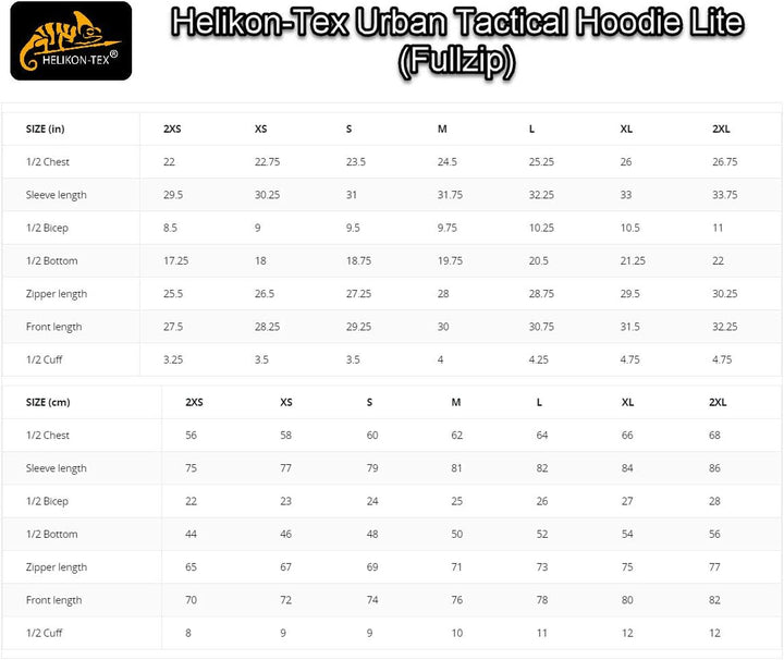 Helikon-Tex Urban Tactical Hoodie Lite (FullZip) - Grey XXS-XS, XXS-XS