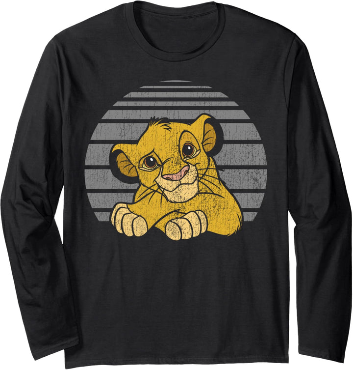 Disney Lion King Young Simba Distressed Stripes Langarmshirt