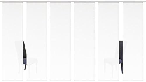 wohnfuehlidee 6er Set Flächenvorhänge Deko Blickdicht Roma 6X Uni Weiss