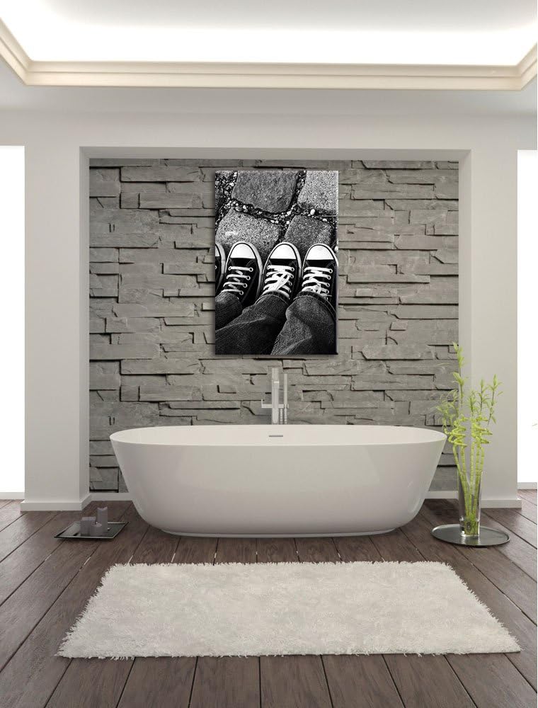 Pixxprint Lässige Schuhe als Leinwandbild/Grösse: 100x70 / Wandbild/Kunstdruck/fertig bespannt, 100x