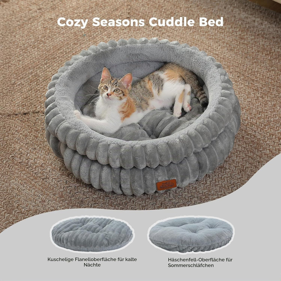 PAWZ Road Katzenbett waschbar, Hundebett kleine Hunde, Rundes, Flauschiges Katzenkissen, Katzenschla