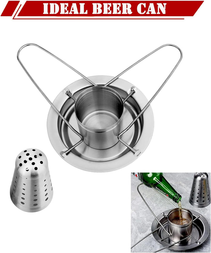 DROMEDARY Edelstahl Hähnchenhalter,Hähnchenbräter,Geflügelbräter,Bierdose Hähnchengriller,Grillgeste