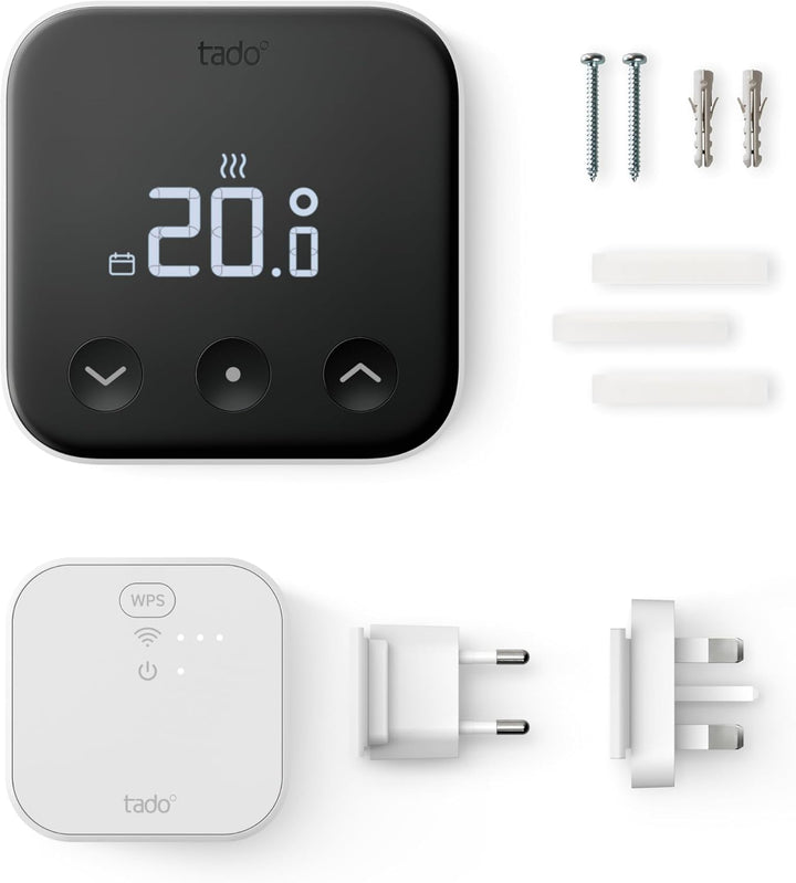 tado° Smartes Thermostat X – Starter Kit, verkabeltes Raumthermostat und Bridge X, Steuerung per App