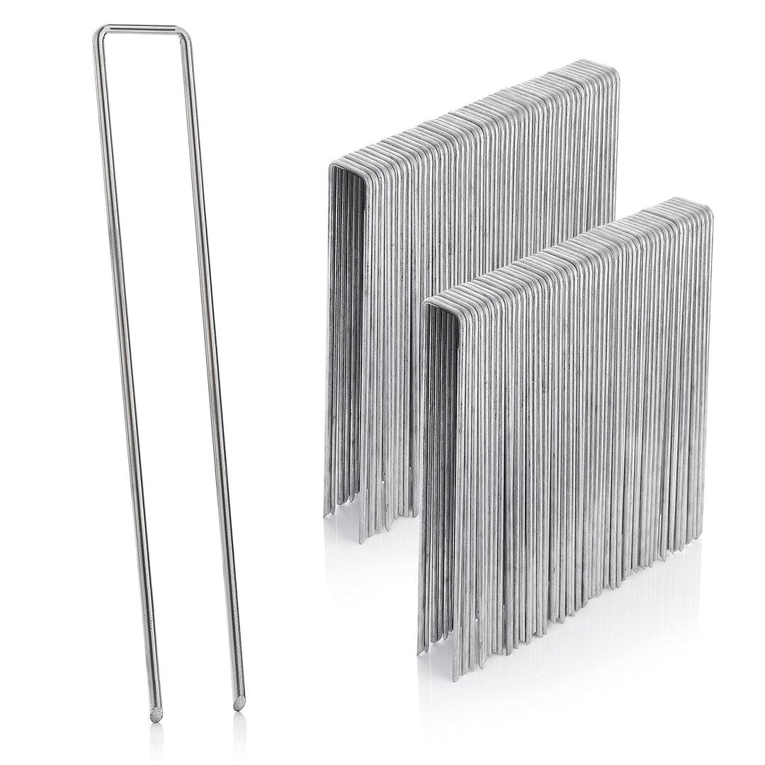 GardenMate 50 Erdanker VERZINKT aus Stahldraht 200mm lang, 25mm breit, Ø 3,8mm, Flacher Kopf - Für H