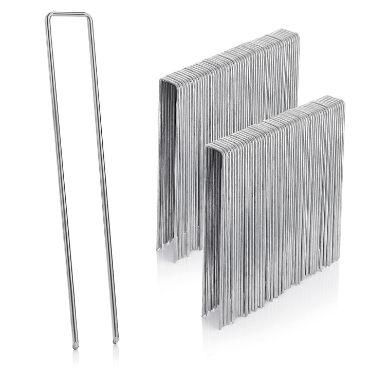 GardenMate 100 Stück Erdanker verzinkt Länge 250 mm Breite 25 mm Ø 4,1 mm Flachkopf für Harte und we