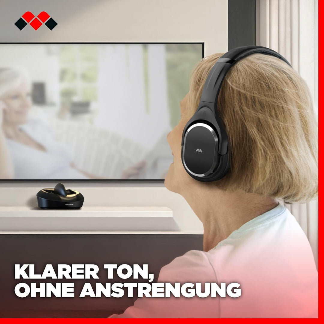 Meliconi HP600 PRO Funkkopfhörer Kabellos mit Ladestation bis zu 100 Meter Reichweite Automatische F