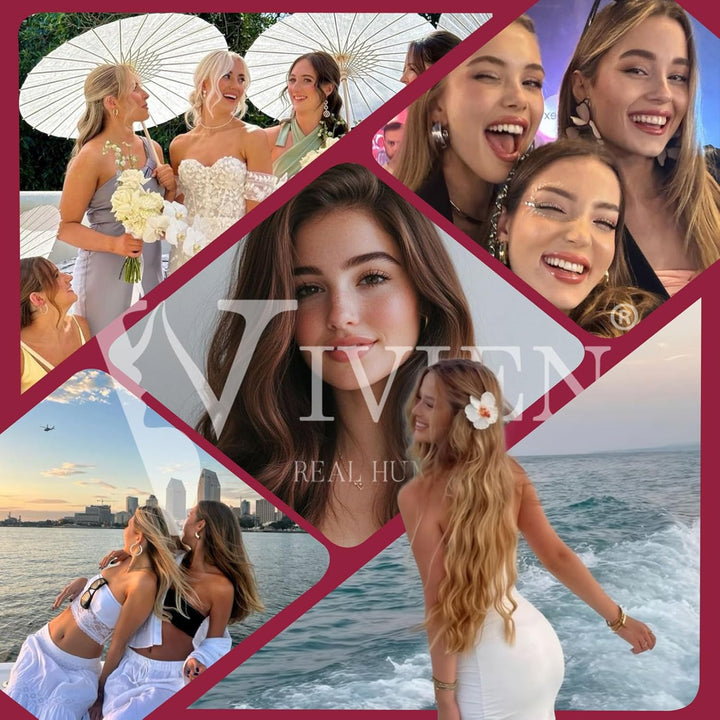 Vivien Braun Extensions Echthaar Tressen zum Einnähen 55 cm Dunkelbraun Tressen Extensions Echthaar