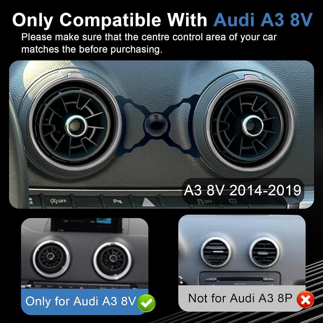 Auto Magnet Handyhalterung Kompatibel mit Audi A3 8V S3(2014-2019), Kfz-Zubehör Handy KFZ Halterunge