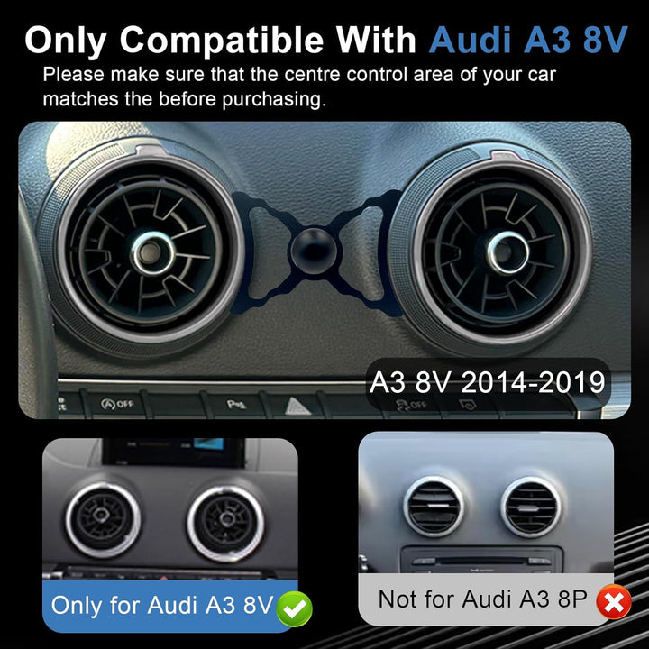 Auto Magnet Handyhalterung Kompatibel mit Audi A3 8V S3(2014-2019), Kfz-Zubehör Handy KFZ Halterunge