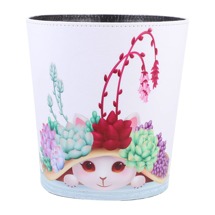 Zerodeko Eis Eimer Tabelle Mülleimer MINI WADBASKET Rabbit Muster Compost Bin Easy- Clean Countertop