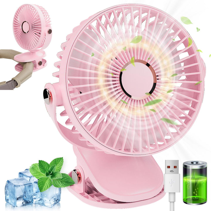 MUXIWOM Clip Ventilator Tischventilator USB Ventilator Klein, 5000mAh Akku Mini Ventilator, Kleiner
