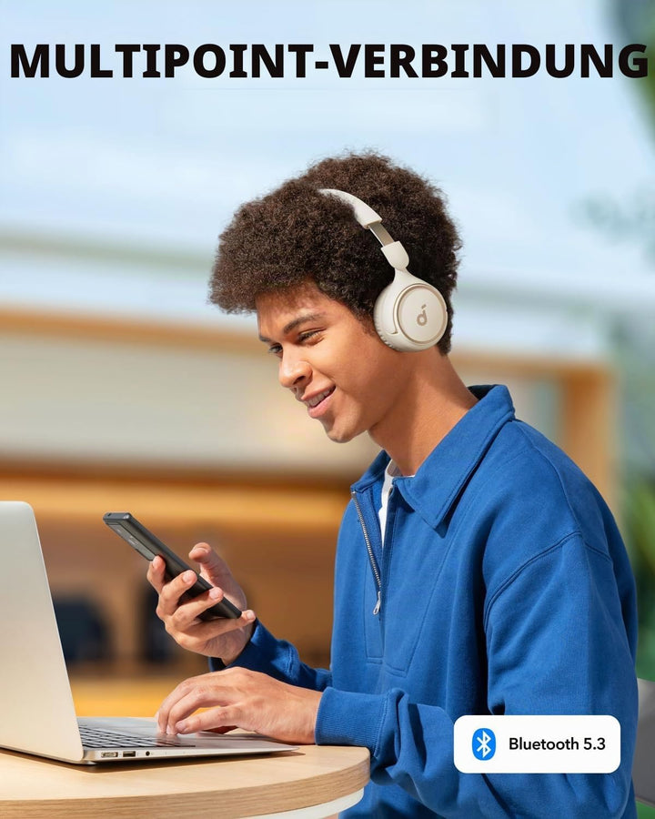 soundcore H30i Kabellose On-Ear Kopfhörer, Faltbares Design, Purer Bass, 70h Wiedergabe, Bluetooth 5