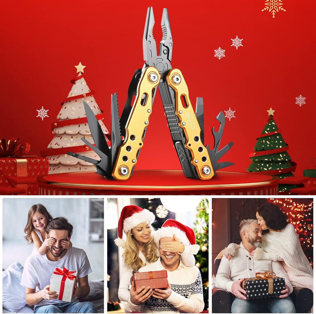Geschenke für Papa Ehemann Freund: Geburtstagsgeschenke für Männer Ihn 14 in 1 Multitool Taschenmess