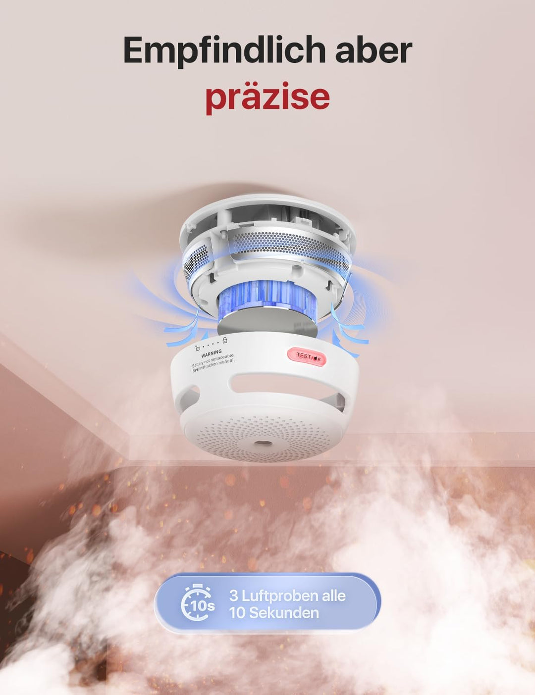 X-Sense Rauchmelder Mini Feuermelder mit 10 Jahren Batterielaufzeit, TÜV und EN14604 Zertifizierter