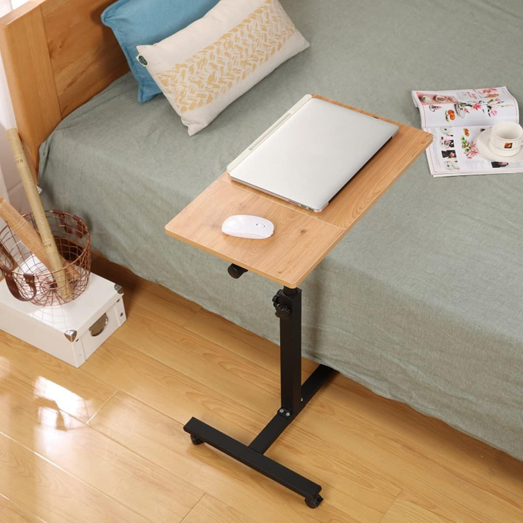 Betttisch mit Rollen, Tisch für Bett, Laptop, Esstisch, Sofa, Bremsen auf beiden Hinterrädern, Bettt