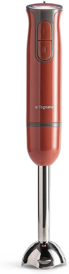 Tognana Iridea Stabmixer mit Zerkleinerer, Schneebesen und 600 ml Becher apfelrot