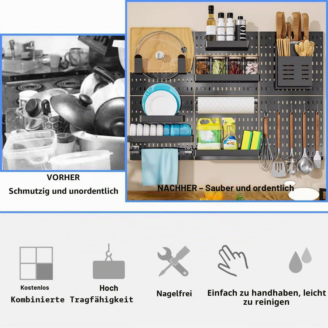 Werkzeuglochwand Stecktafel Kombinationsset Aufbewahrungs Wandorganizer Küchenorganisation Wandlochp