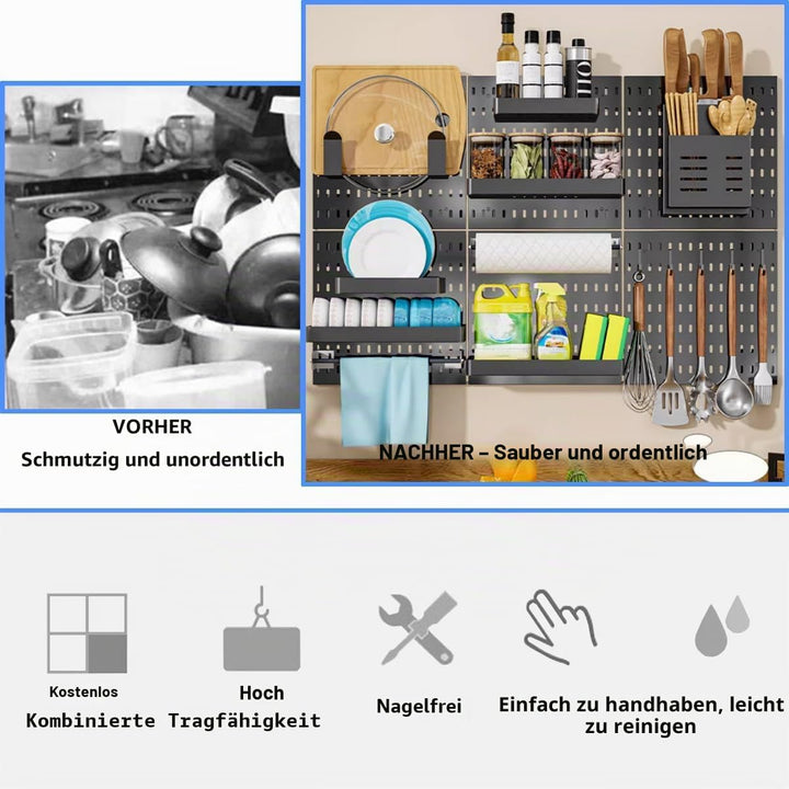 Werkzeuglochwand Stecktafel Kombinationsset Aufbewahrungs Wandorganizer Küchenorganisation Wandlochp