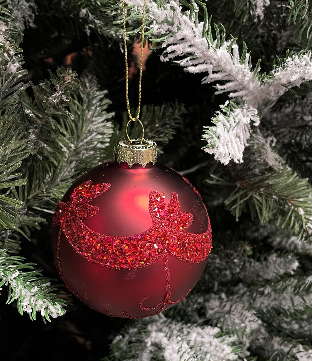 MC Trend 12er Set edle Luxus Glas Weihnachtskugeln Ø 8cm Weihnachtsbaum Kugeln Christbaumkugeln Weih