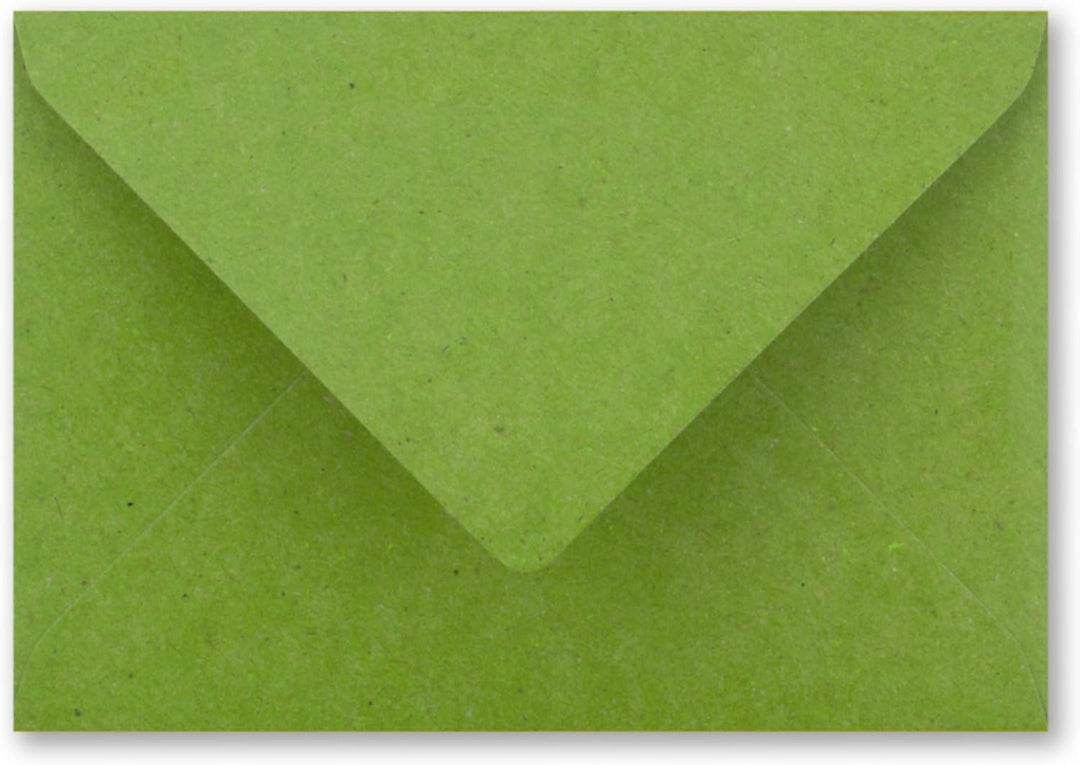 50x Vintage Briefumschläge in hellgrün (grün) DIN B6 125 x 178 mm Kraftpapier 120 g/m² Recycling Nas