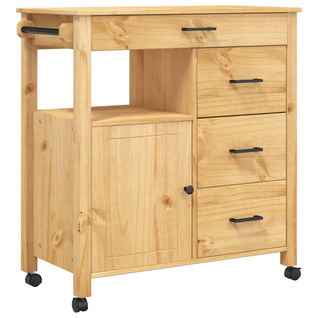 vidaXL Küchenwagen, Servierwagen mit viel Stauraum, Beistellwagen für Küche Wohnzimmer Badezimmer, T