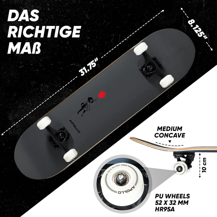 Apollo Skateboard | Cooles Kinder Skateboard und Profi Skateboard Erwachsene in Einem | 7-lagiges Sk