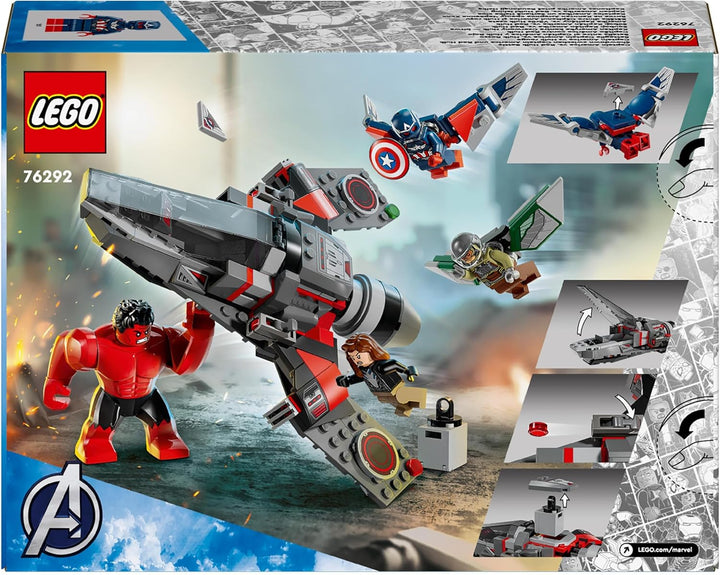 LEGO Marvel Showdown zwischen Captain America und Red Hulk, Geschenk für Kinder, Set mit baubarem Je