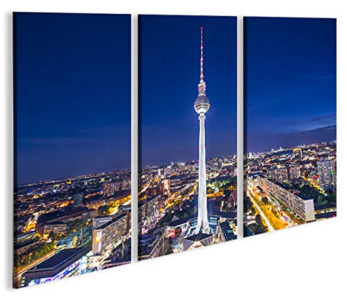 islandburner Bild Bilder auf Leinwand Berlin Alexanderplatz Fernsehturm 3p XXL Poster Leinwandbild W