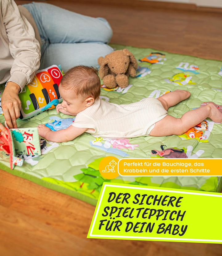 Spielmatte & Krabbelmatte Baby Faltbar 127x127cm Bodenschutz gegen Stürze Play Mat for Babies – Dick