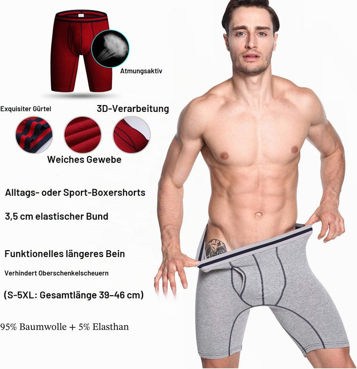 Nuofengkudu Herren Boxershort Langes Bein Sport Fitness Unterhosen Männer Unterwäsche Retroshorts Pa
