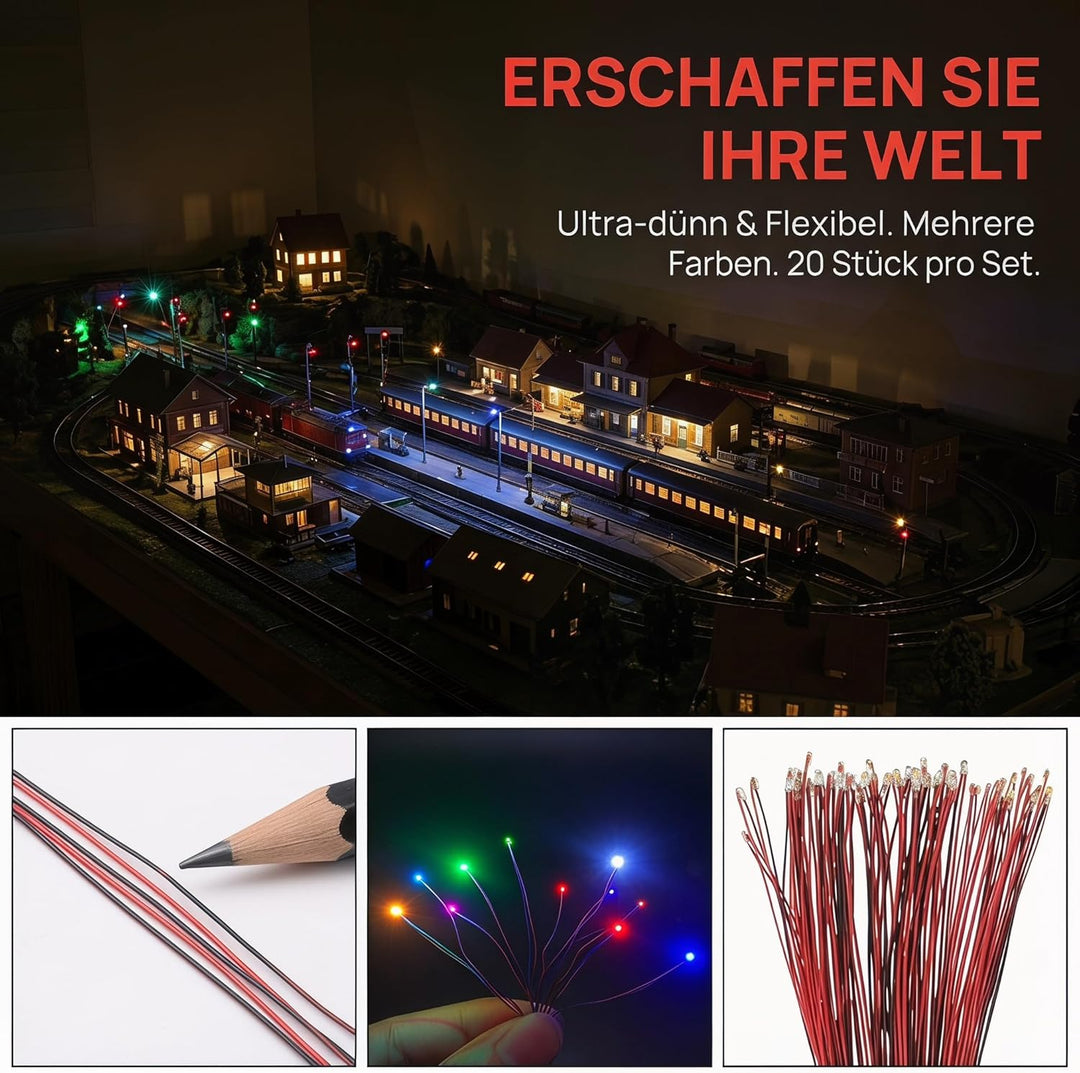 Milageto 20 Vorgelötet Micro SMD Led 0805 Led (Warm Rot Grün Blau Orange Erhältlich), Orange, Orange