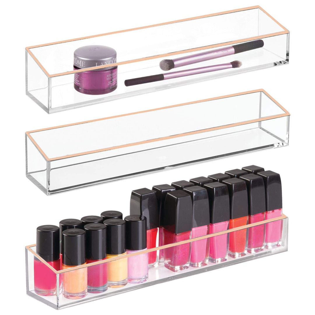 mDesign Kosmetik Organizer – Aufbewahrungsbox für Lippenstift, Lidschatten, Pinsel &amp; Co. – Schminkau