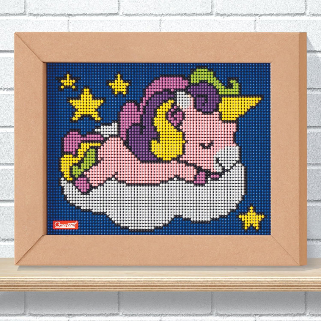 QUERCETTI 0795 Quercetti-0795 Pixel Art Kawaii Design Einhorn Steckspiel, Multicolor