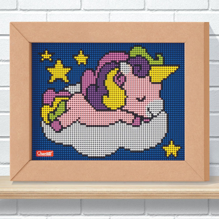 QUERCETTI 0795 Quercetti-0795 Pixel Art Kawaii Design Einhorn Steckspiel, Multicolor