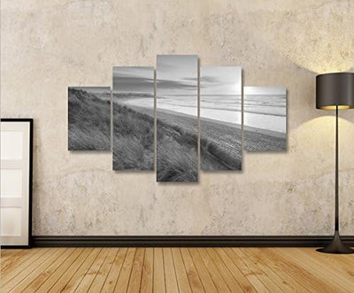 islandburner Bild Bilder auf Leinwand Dünen Schwarz-Weiss Nordseestrand MF XXL Poster Leinwandbild W