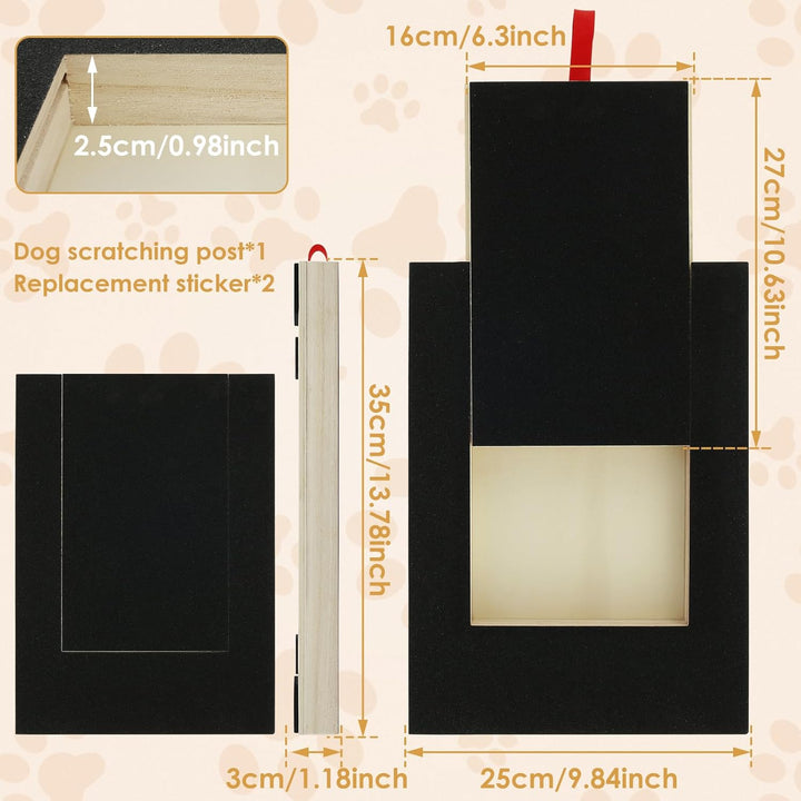 Hunde Krallen Kratzbrett 35x25x3cm Kratzbrett für Hunde mit Leckerli Box Quadrat Stressfrei Dog Nail