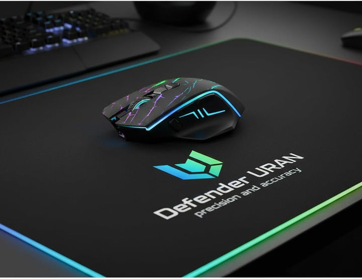 Defender® Uran Kabellose Gaming Maus – Wireless Funkmaus mit RGB, 3200 DPI, FIRE-Taste, 5 Tasten & 1