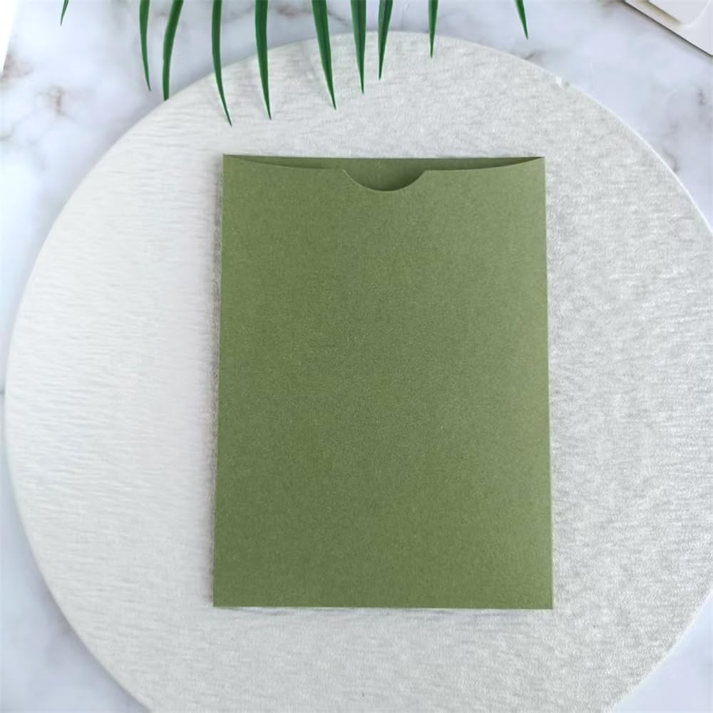 MillaSaw 25 olivgrüne Umschläge für Hochzeitseinladungen, Ankündigungen, Geburtstage, Quinceañeras,