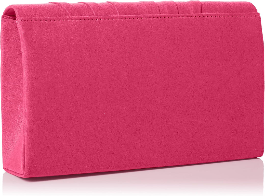 SwankySwans Iggy Suede Velvet Envelope Party Prom Clutch Bag Tasche Rosa (Fuchsia), Rosa (Fuchsia)