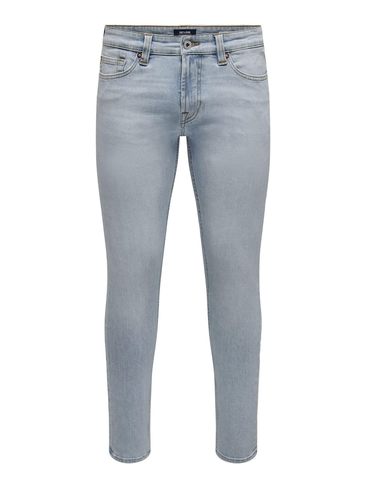 Only & Sons Male Slim Fit Jeans -ONSLOOM Mittlere Taille Slim Fit Jeans 34W / 32L Light Blue Denim,