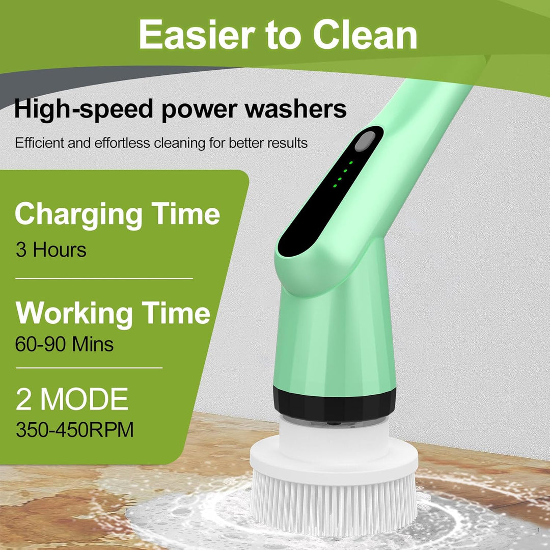 Elektrische Reinigungsbürste, Electric Cleaning Brush mit 7 Wechselbürsten, IPX7 wasserdichte Putzbü