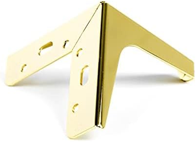P17 - Siena | Set 4 Füsse + 16 Schrauben | Glänzendes Gold | Höhe 15 cm | Beine für Sofas, Möbel, Sc