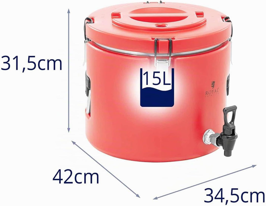 Royal Catering RC_TT_3 Thermobehälter 15 L Ablasshahn Warmhaltebehälter Thermobehälter für Essen Wär