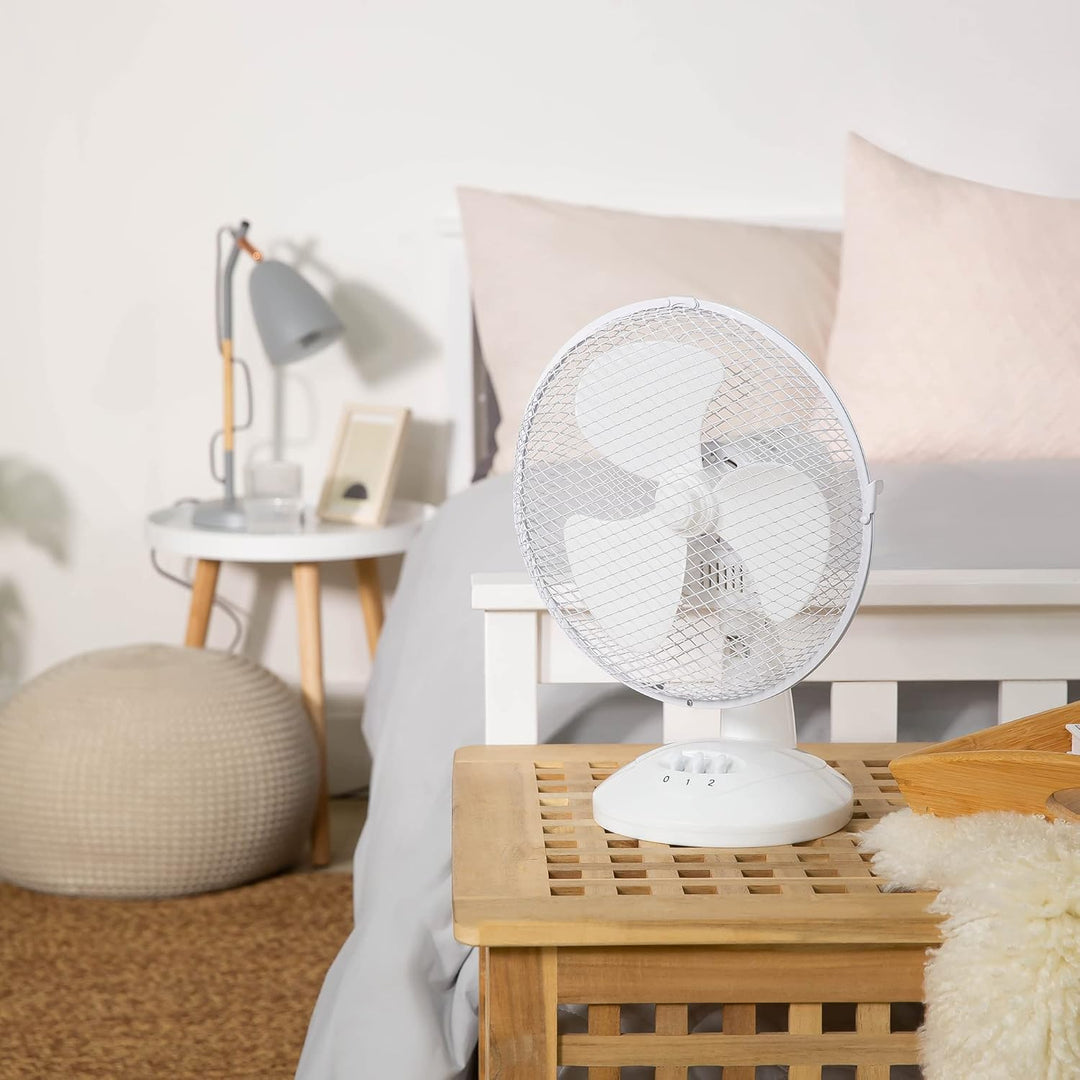 Russell Hobbs RHPDF0921 Tischventilator, tragbar, 23 cm, 2 Geschwindigkeiten, Weitwinkel-Schwenken,