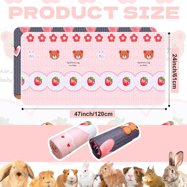 OPEYATOYS 2pc Waschbare Kleintierunterlage für Meerschweinchen, Kaninchen und Hamster - Wiederverwen