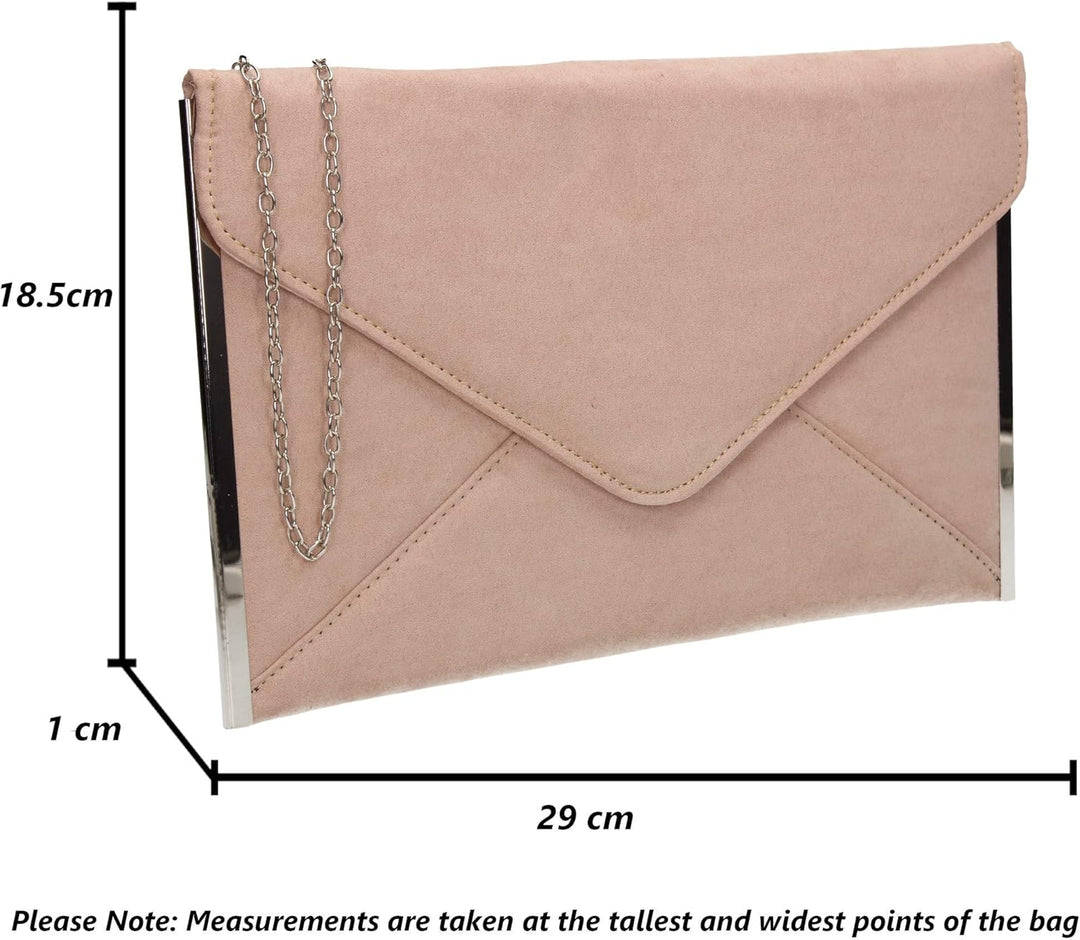 SwankySwans Damen-Clutch Louis, Veloursleder/Samt, schlankes Briefumschlag-Design, ideal für Partys,