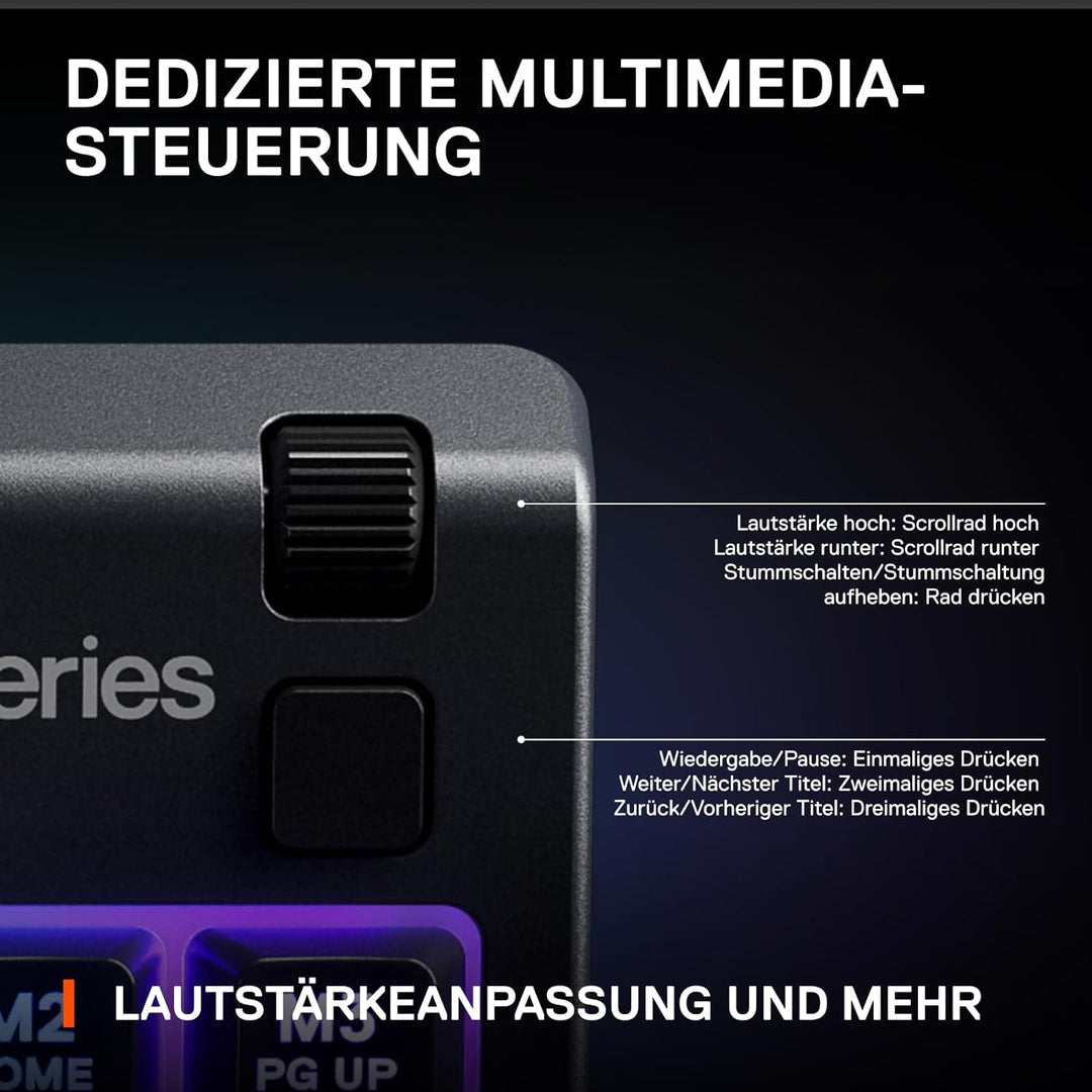 SteelSeries Apex 3 TKL - RGB, USB-A, Gaming-Tastatur - Kompakter Tenkeyless-Formfaktor - 8-Zonen-RGB