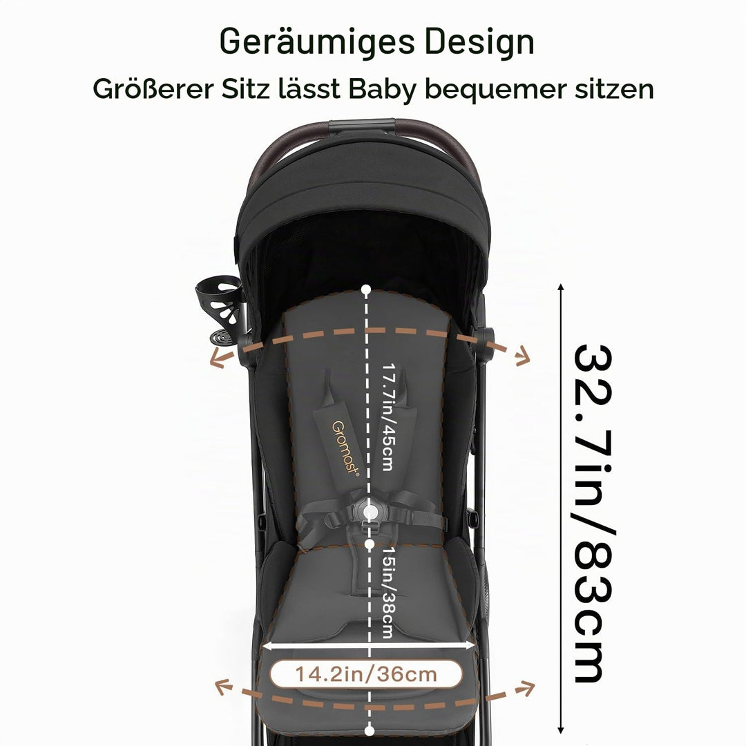 Gravity faltbarer Baby-Kinderwagen, Tragbarer Reise-Kleinkindbuggy Mit Verstellbarer Rückenlehne &amp; S