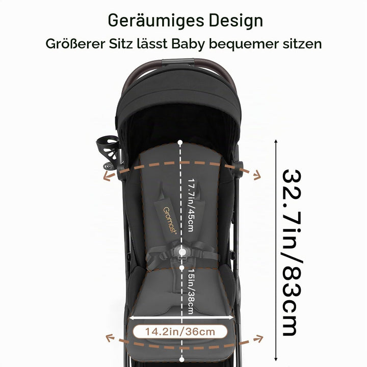 Gravity faltbarer Baby-Kinderwagen, Tragbarer Reise-Kleinkindbuggy Mit Verstellbarer Rückenlehne &amp; S